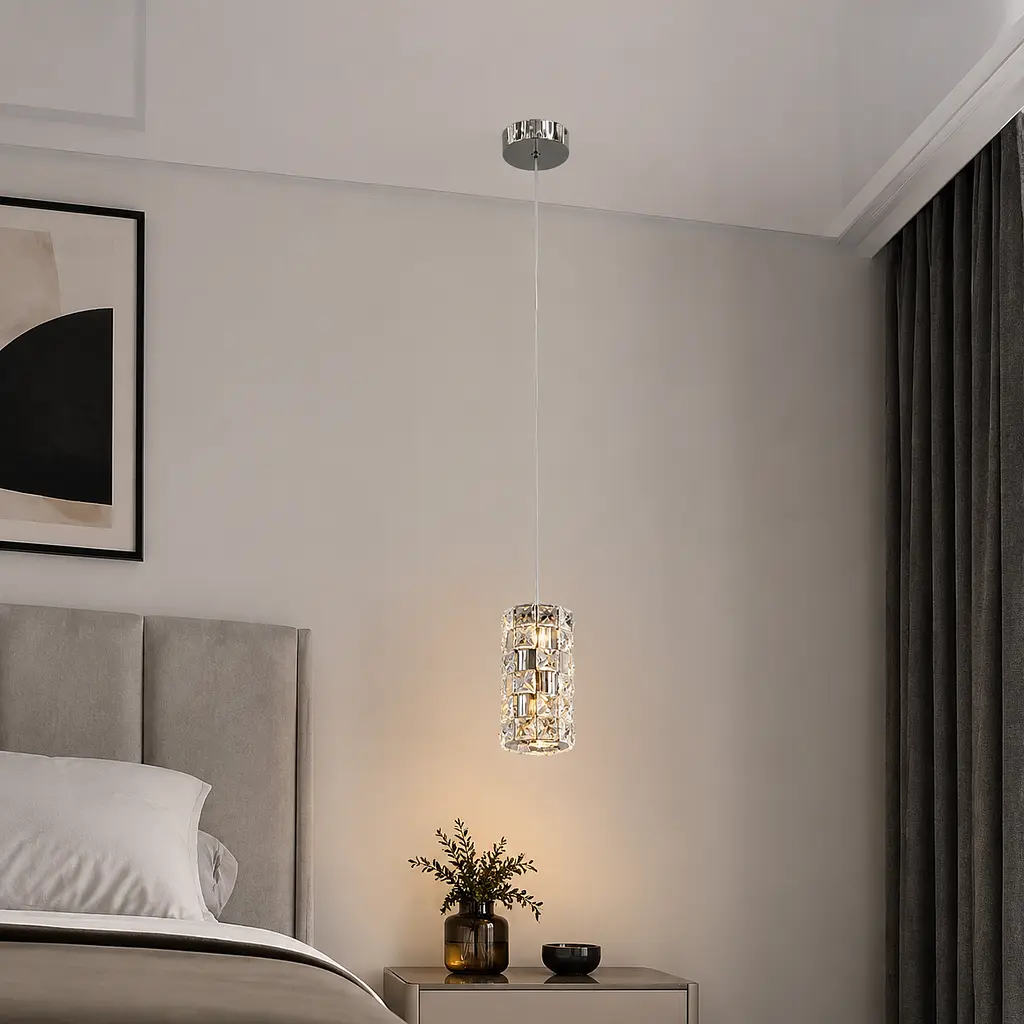 Одинарний кришталевий LED-підвіс Artlight 7715/1A BK, темний хром, 9 Вт - фото 2