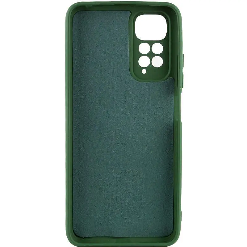 Чехол TPU GETMAN Liquid Silk Full Camera для Xiaomi Redmi Note 11 (Global) / Note 11S Зеленый / Dark green - фото 2