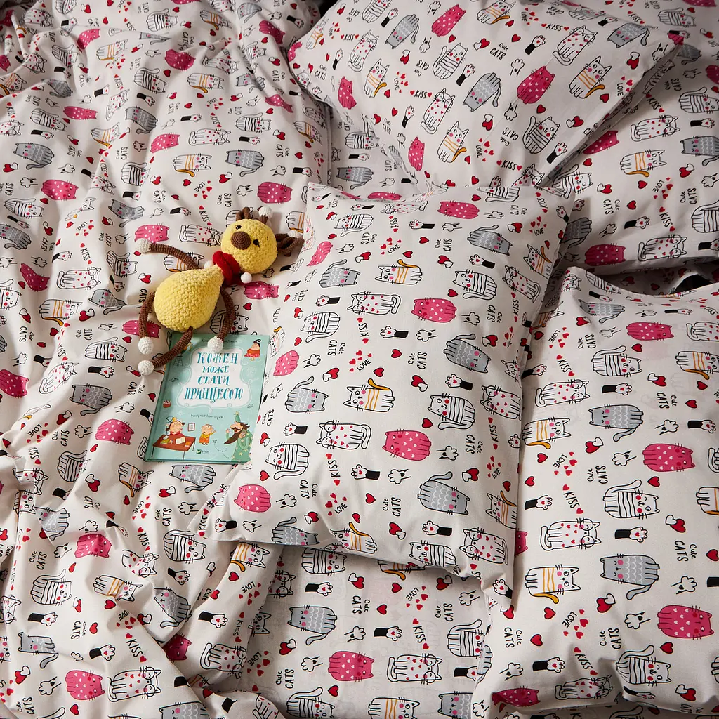 Набір наволочок Moon&Star Бязь Gold Люкс Cute Cats 50х50 см 2 шт - фото 4