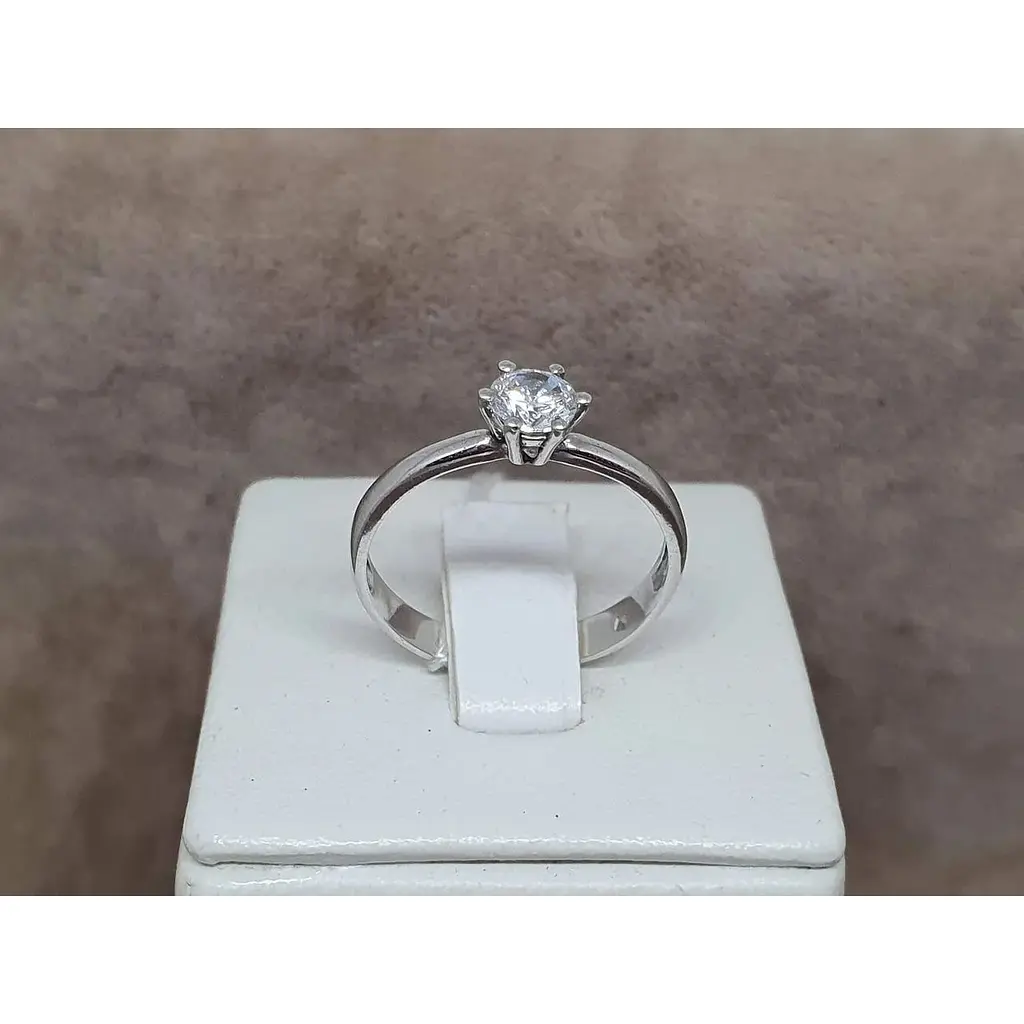 Срібне кільце Агні МАША з фіанітом. 1115/1Р-CZ 18 - фото 4