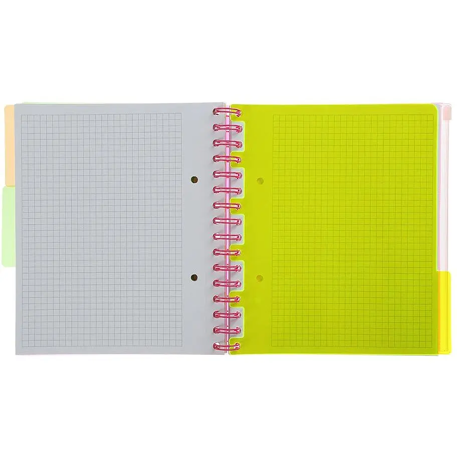 Зошит на пружині Buromax Neon В5 (170x205) 120 аркушів 3 PVC розділювачі рожевий (BM.24359911-10) - фото 3