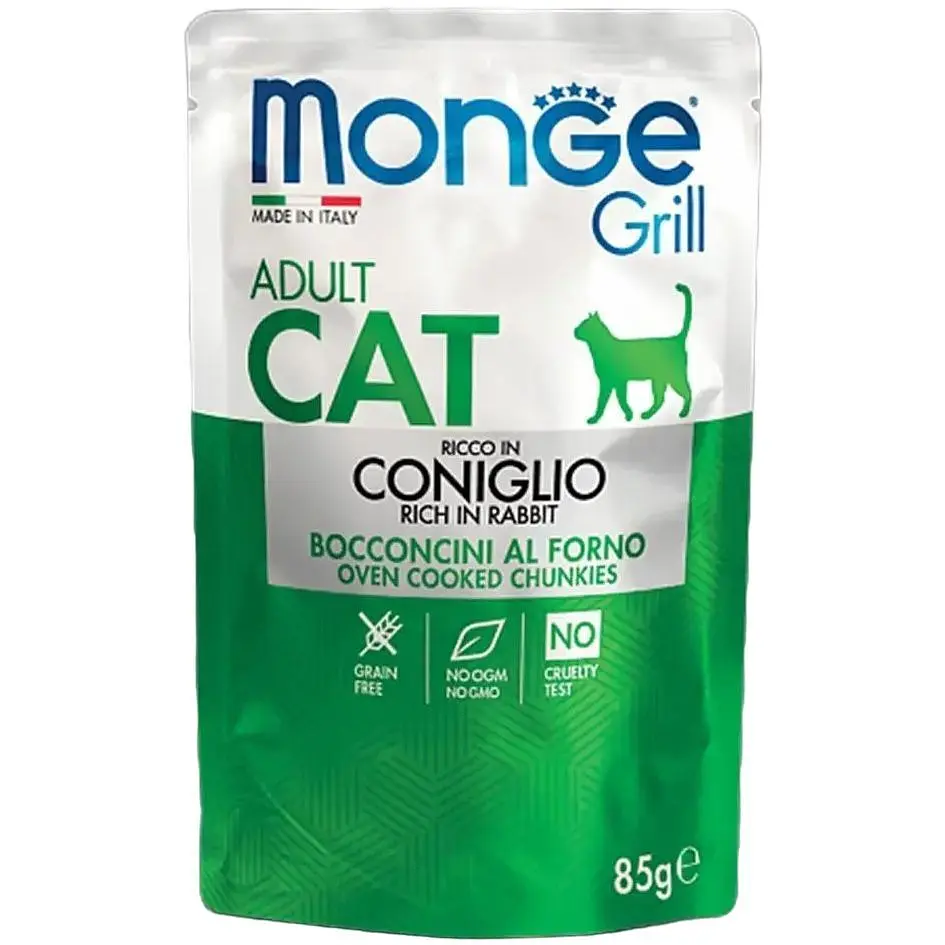 Вологий корм Monge Cat Grill Adult кролик 85 г (70013611) - фото 2