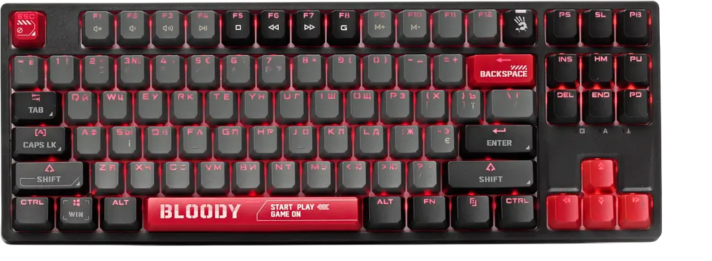 Клавіатура A4Tech Bloody S87 Energy RGB Red - фото 2