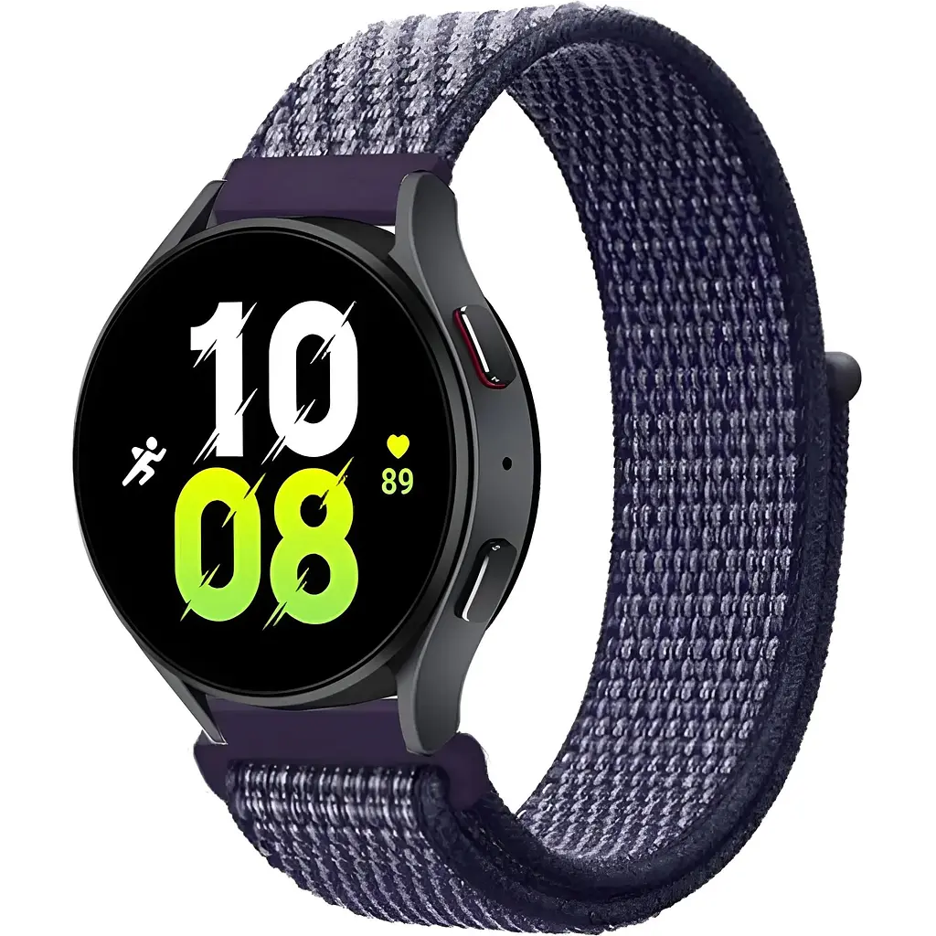 Ремінець нейлоновий на липучці BeWatch для Samsung Galaxy Watch 4/5/6 Purple (1011361.4UW)