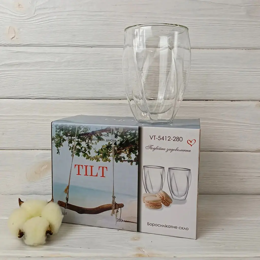Набор стаканов Vittora TILT з подвійним дном 280 мл 2 шт. VT-5412-280 (141393) - фото 2