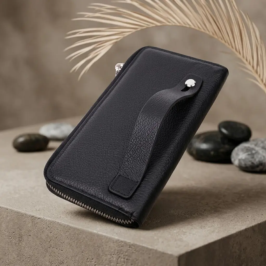 Функціональний гаманець-клатч унісекс з натуральної шкіри ST Leather 22529 чорний - фото 4