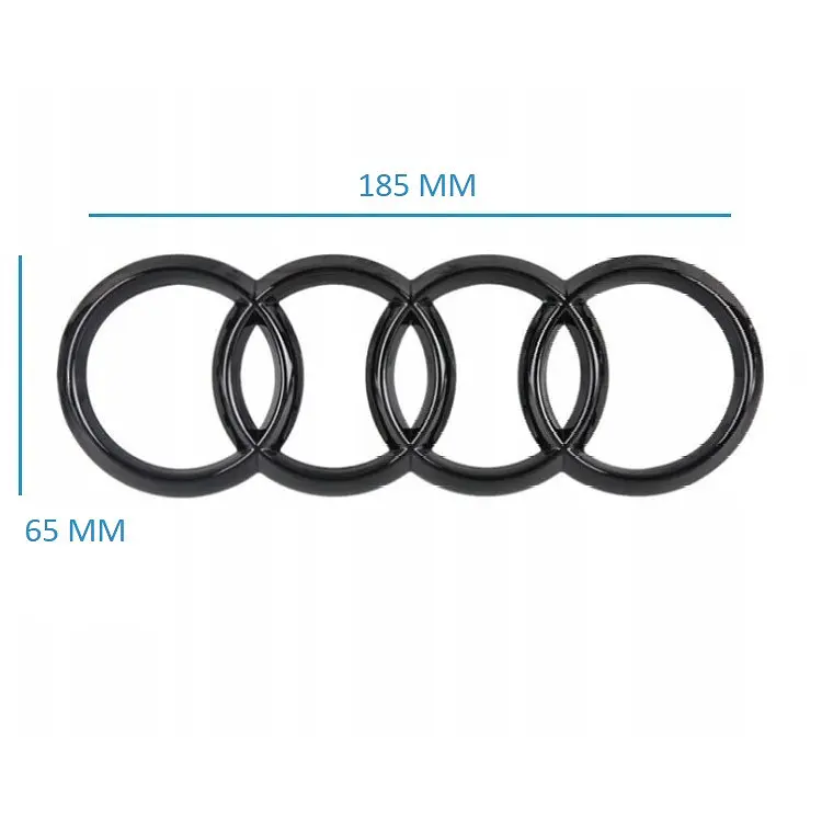 Задня емблема Audi Чорна Глянець 185х65 мм на скотчі (Завод) - фото 2