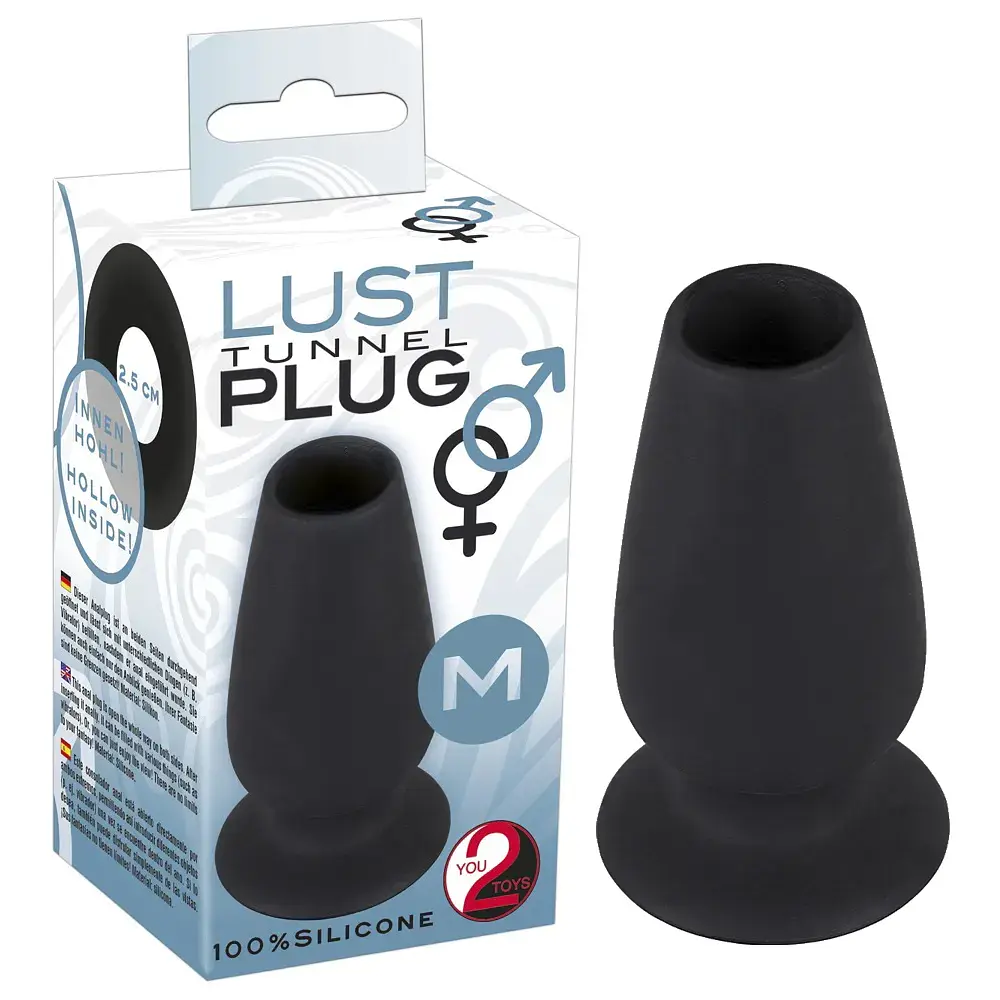 Силіконовий анальний тунель Orion Lust Tunnel Plug M, 10х5 см, чорний - фото 9