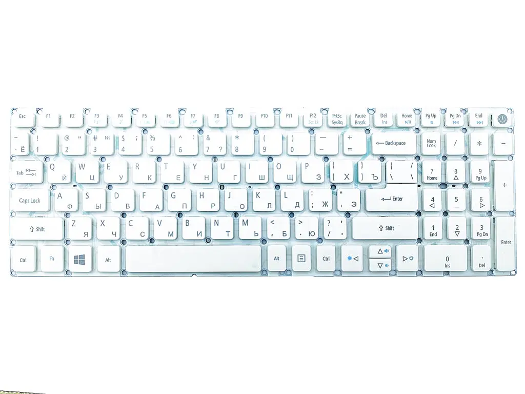 Клавіатура для ACER Aspire E5-522, E5-573, E5-573T, E5-573G, E5-573T, E5-532G, E5-722, E5-772, V3-574G, A315, A515, A715, ES1-523 (RU White без рамки) - фото 3