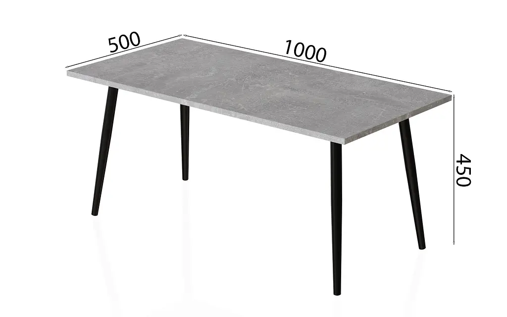 Стол журнальный Монтана Ferrum-decor 45x100x50 Черный металл ДСП Бетон 16 мм (FRD-106711) - фото 6