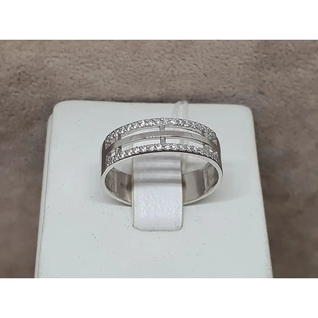 Срібне кільце Vegas з фіанітами. 10048р 18 - фото 4