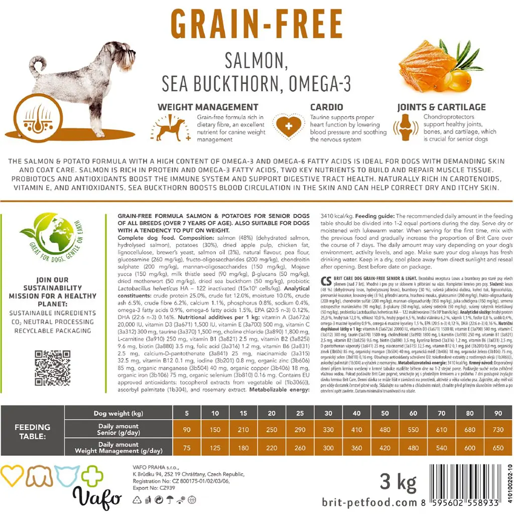 Сухий корм Brit Care Dog Grain-free Senior & Light для старіючих собак, беззерновий з лососем, 1 кг - фото 8