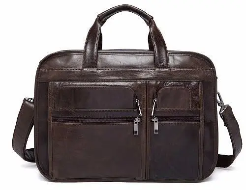 Сумка для ноутбука з натуральної шкіри 14870 Vintage коричнева - фото 10