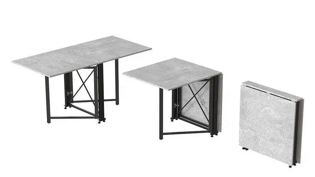 Стіл-книга трансформер Оріон 2 Ferrum-decor 750x1520x730 Чорний метал ДСП Бетон 16 мм (FRD-104589) - фото 2