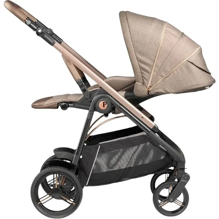 Коляска Peg-Perego Veloce Belvedere Mon Amour 2 в 1 с подставкой к люльке розовое золото - фото 4