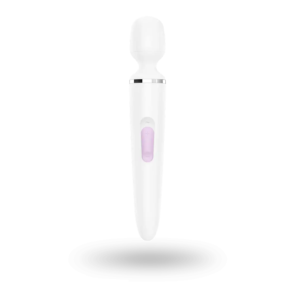 Вібромасажер Satisfyer Wand-er Woman (White/Chrome), водонепроникний, потужний, розмір XXL - фото 5