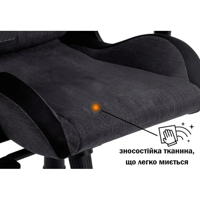 Геймерське крісло GT Racer чорне з темно-сірим (X-8005 Dark Gray/Black Suede) - фото 8