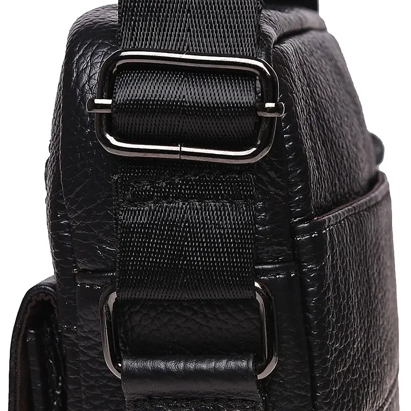 Чоловіча сумка Borsa Leather K18154 27x22x7 см Чорний (14783) - фото 5