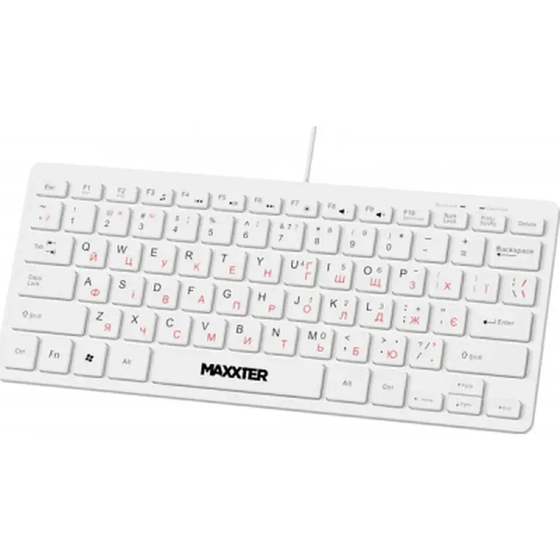 Клавіатура Maxxter KBM-C01W-UA USB UA White (KBM-C01W-UA) - фото 2