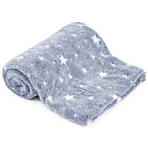 Детский светящийся плед со звездами 120×150 см Magic Blanket мягкий материал микрофибра Голубой - фото 7