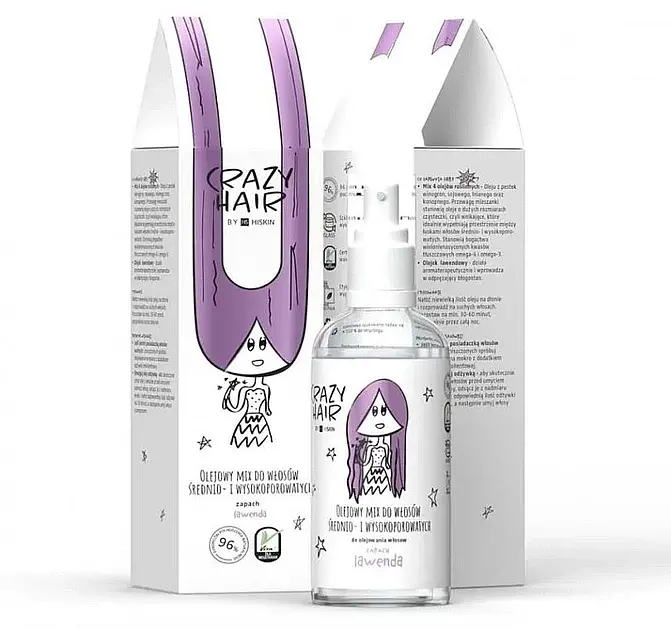 HiSkin Crazy Hair Олійний мікс для волосся середньої та високої пористості з ароматом лаванди 100мл