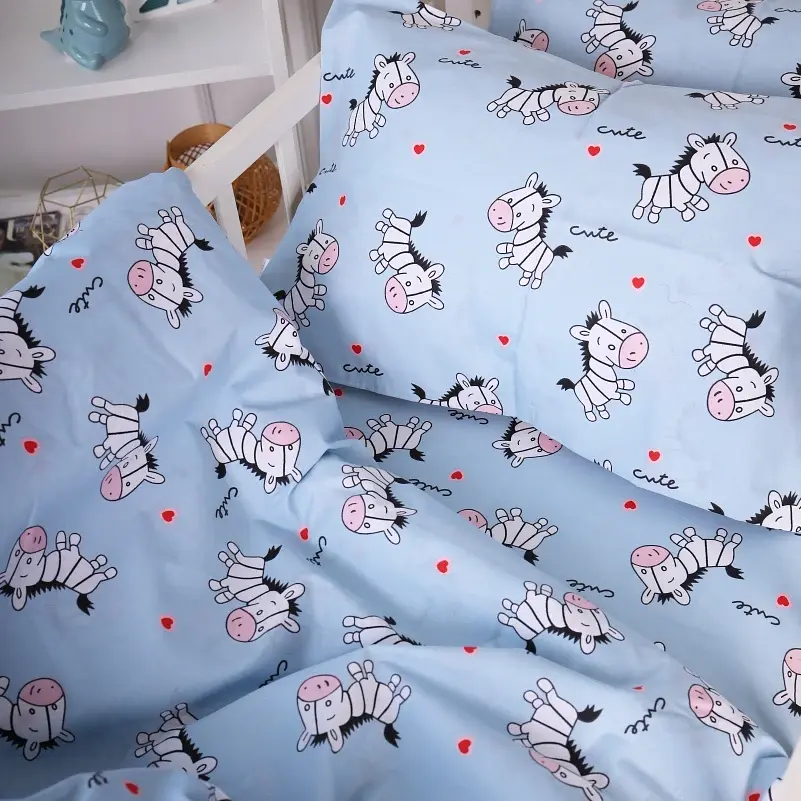 Простынь MirSon Бязь 20-0037 Cute blue zebra 150х220 см (2200010284270) - фото 4