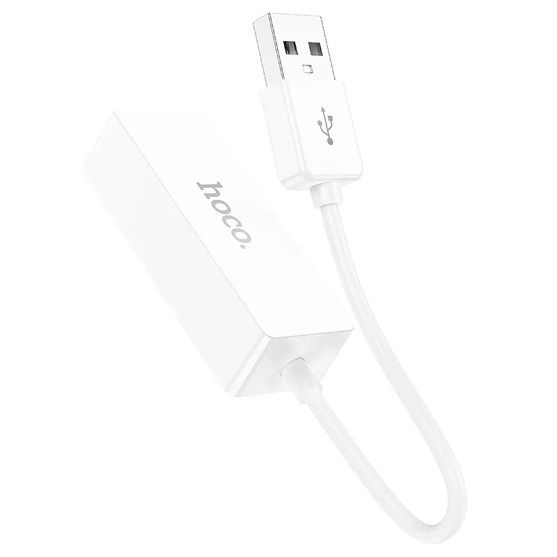 Перехідник - мережева карта Hoco UA22 Acquire Usb ethernet adapter (100 Mbps) - фото 4