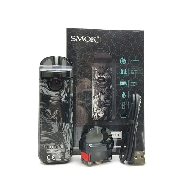 Под-система электронная сигарета Smok Nord 4 80 W Pod Kit 2000 mAh 4.5 ml Fluid Black Grey (10370) - фото 4