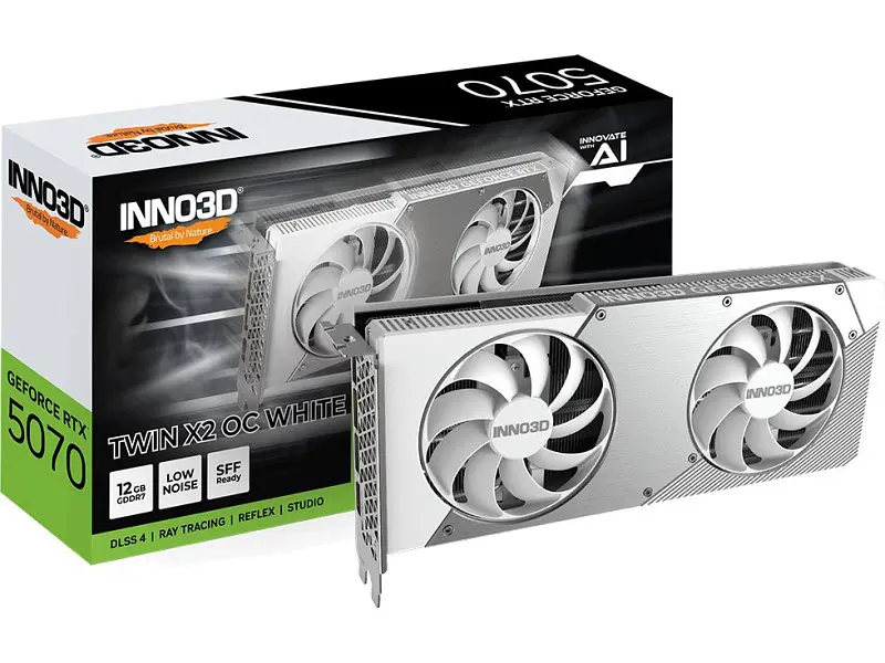 Відеокарта Inno3D GeForce RTX 5070 TWIN X2 OC WHITE (N50702-12D7X-195064W) - фото 2