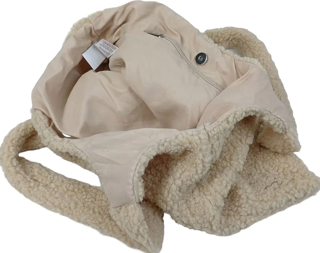 Сумка Arovo Жіноча Плюшева Teddy Shopper Поліестер Бежева - фото 7