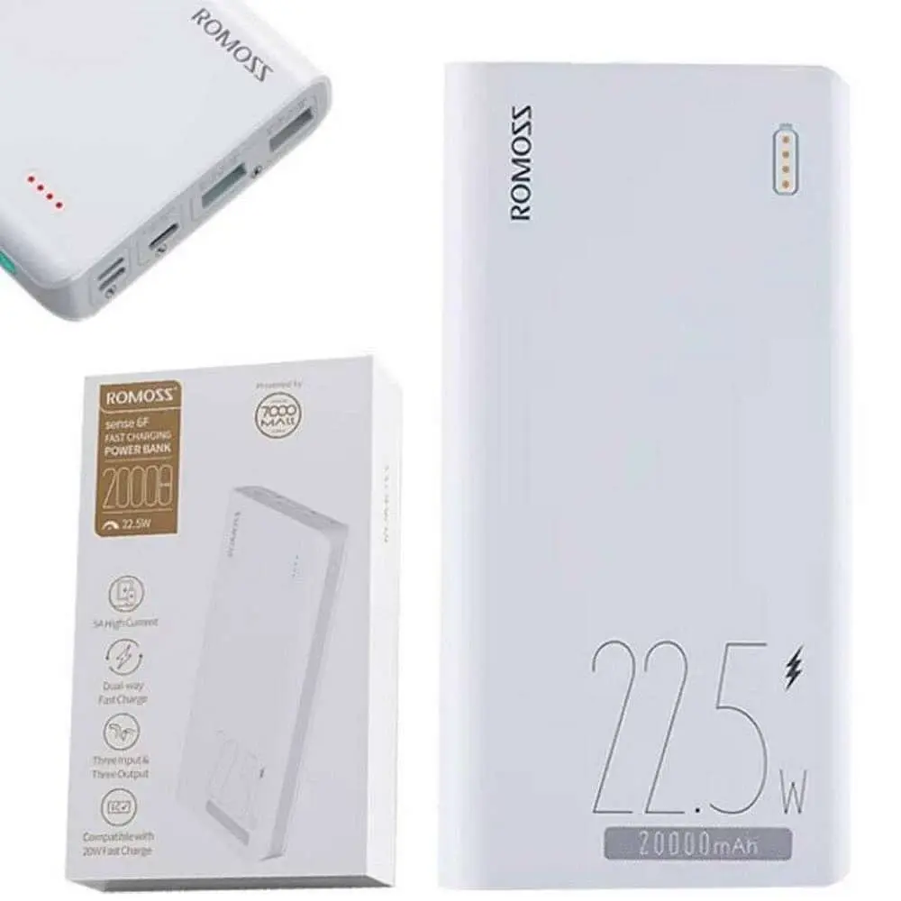 Power Bank Romoss 20000mAh 22.5W Sense 6 (PPH80-611-1121H) white UA - фото 4