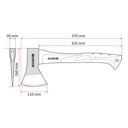 Сокира ручка з фібергрласу Alloid 800 гр 37 см (AF-7014800) - фото 2