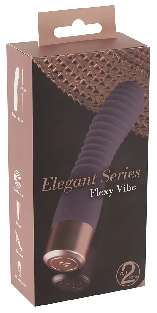 Вібратор Elegant Series Flexy Vibe 15 см фіолетовий - фото 12