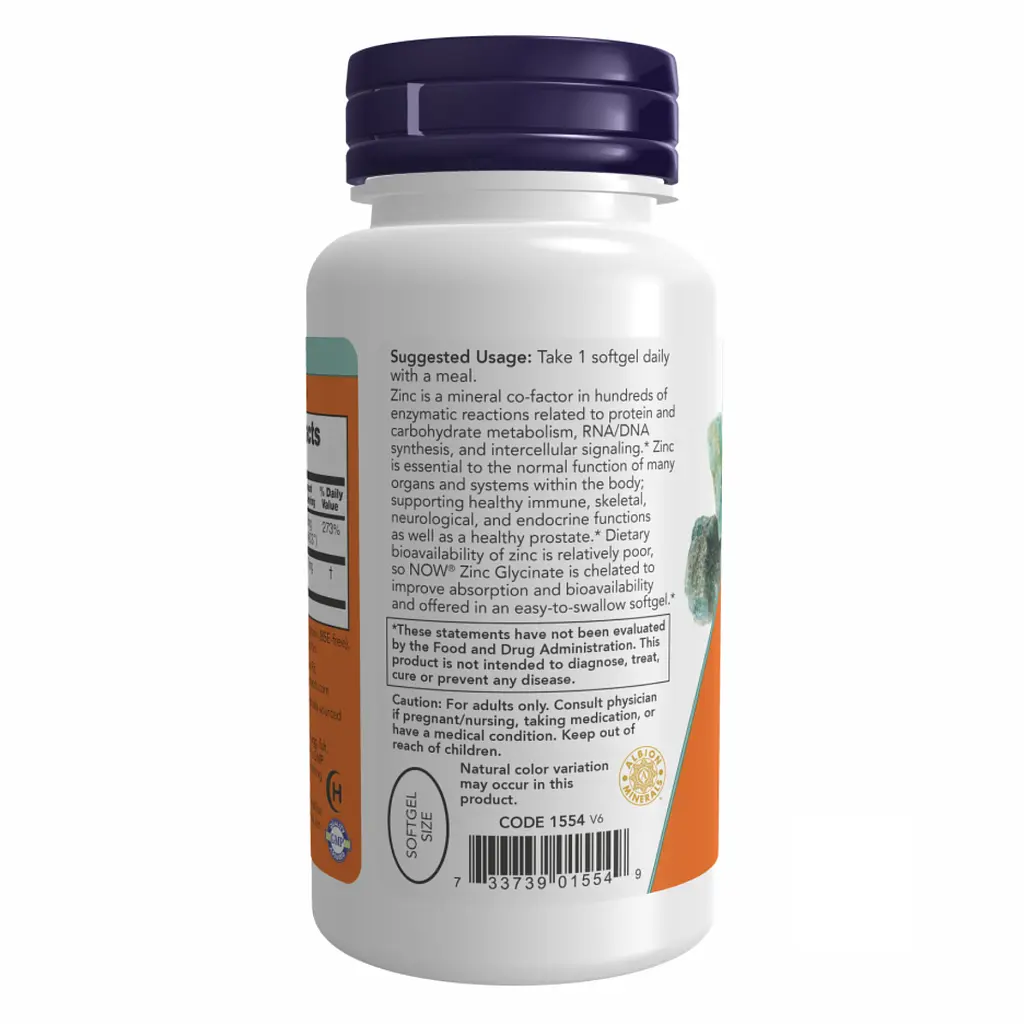 Вітаміни Zinc Glycinate 30mg - 120 sgels - фото 3
