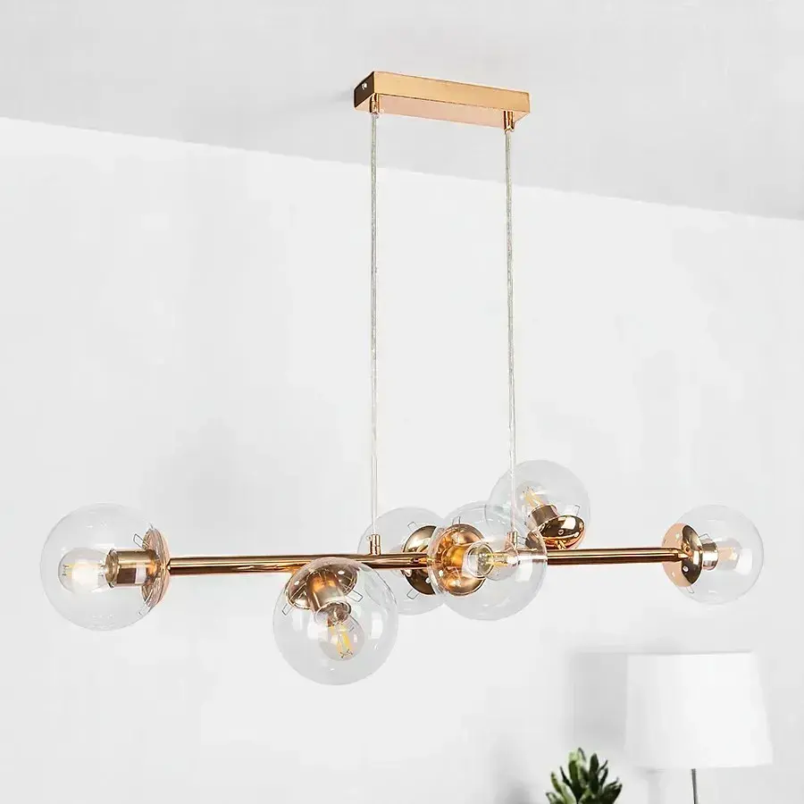 Люстра LED Levistella 7521010-6 GD+CL, 6 плафонів, метал, золото, прозоре скло - фото 3