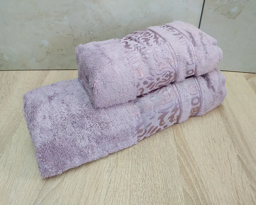 Набір турецьких бамбукових махрових рушників Cestepe 50х90+70х140 Bamboo Damaks Gulkurusu - фото 2