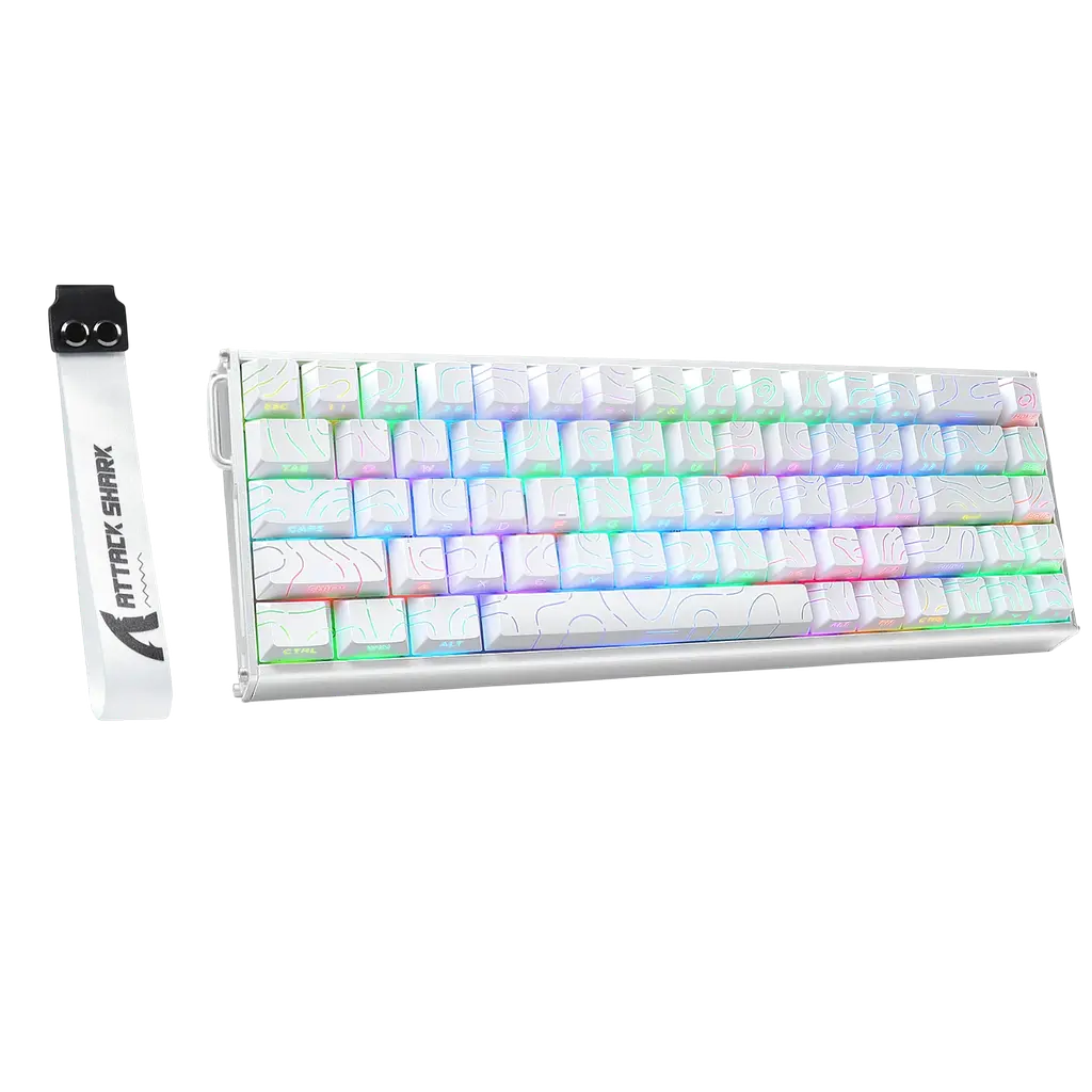Клавиатура Attack Shark X65 HE Contours Side Printed RGB White - фото 3