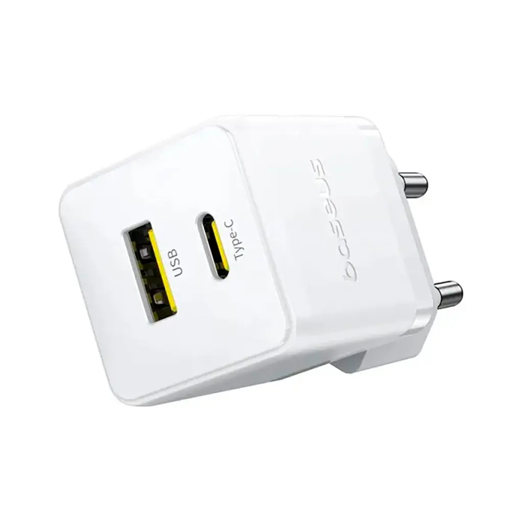 Зарядний пристрій Baseus Palm швидке заряджання USB-C + USB-A 20 Вт білий (P10111608213-00) - фото 2