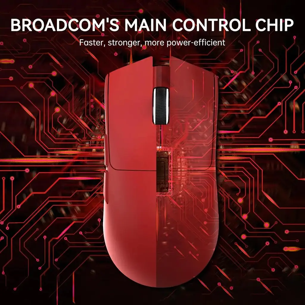 Компьютерная мышь Attack Shark X11 беспроводная, игровая, PAW3311, 22000 DPI 2,4G+Bluetooth Red - фото 10