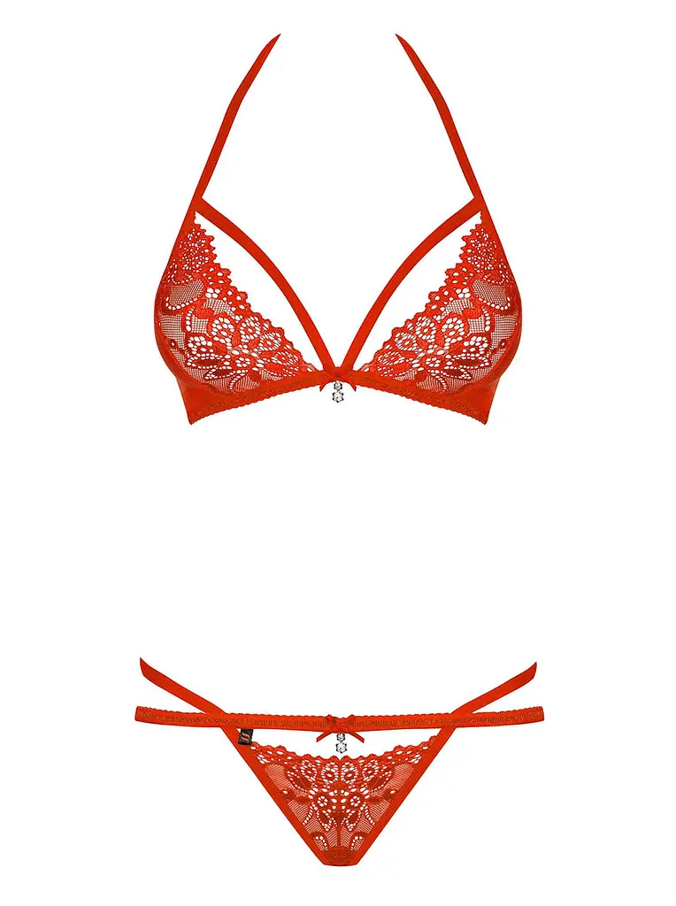 Комплект белья Obsessive 838-SET-3 S/M красный - фото 5