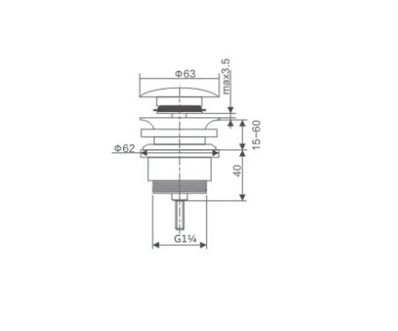 Донний клапан Imex чорний матовий VCC008, Чорний матовий - фото 2