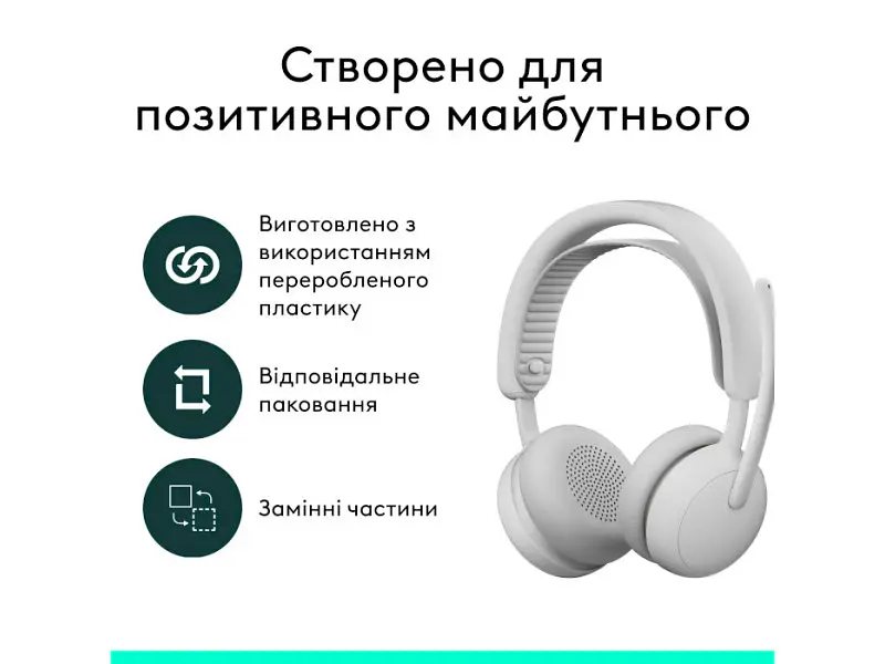 Навушники з мікрофоном Logitech Zone Wireless 2 ES White (981-001520) - фото 6