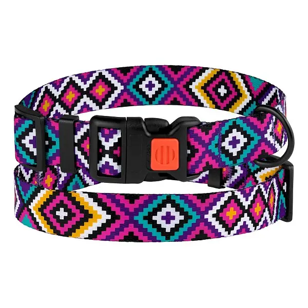 Нашийник для собак BronzeDog Tribal гуцульський фиолет XS - фото 3