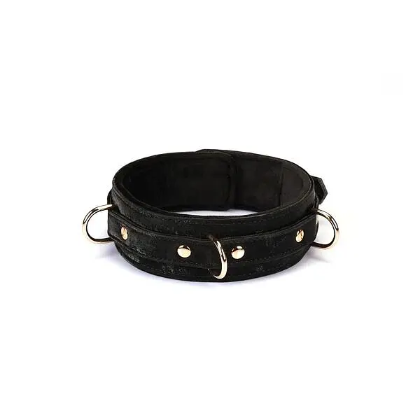 Нашийник з повідцем Liebe Seele Boudoir Amor Collar with Leash Black, три кільця - фото 3