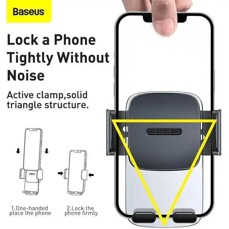 Автодержатель BASEUS Easy Control Clamp Car Mount Holder (Applicable to Round Air Outlet) (SUYK000201) - фото 2