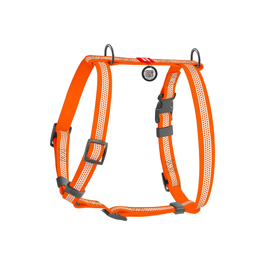 Шлея для собак WAUDOG Waterproof анатомічна Н-подібна з QR-паспортом XL помаранчева (32444) - фото 2