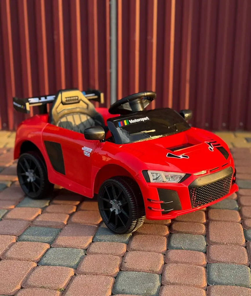 Дитячий електромобіль PRIMA CAR Cabrio 6V 5A (спойлер, пульт, LED-фари, звук, відкривні двері, педаль газу), Червоний - фото 2