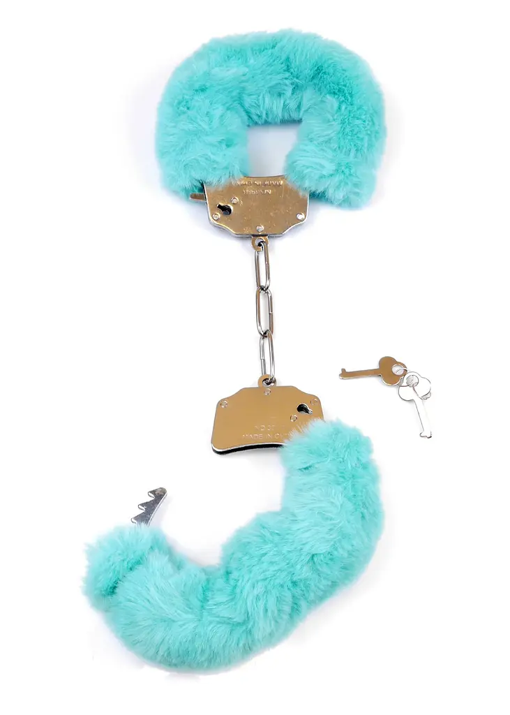 Наручники з хутром Fetish B Series Furry Cuffs, блакитні - фото 2