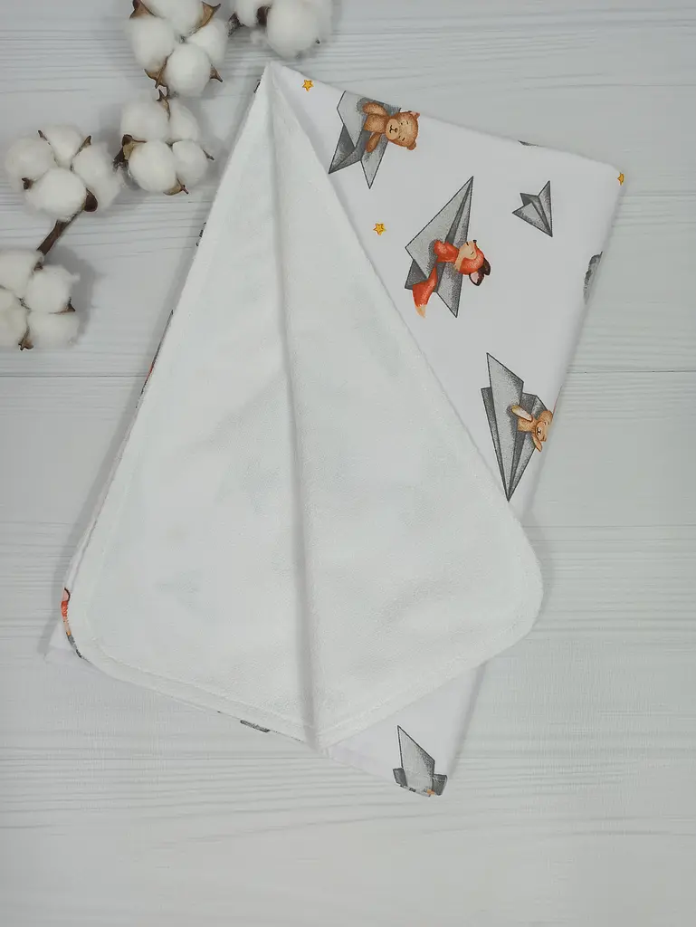 Пелюшка дитяча багаторазова непромокальна a.l.babybox Звірі в літаку 80x100 см Різнокольоровий (NV 18148359) - фото 2