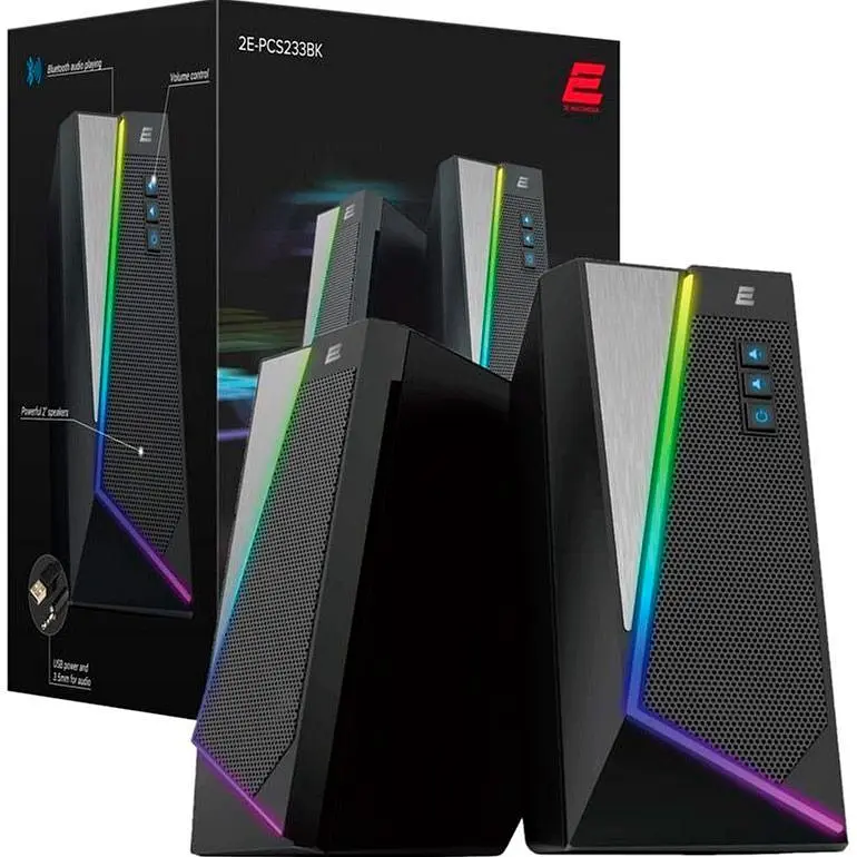 Акустична система 2E PCS233 RGB 2.0 USB Black (2E-PCS233BK) [99449] - фото 6